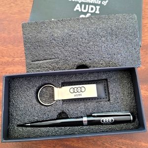 Audi Leather Keychain and Pen Set